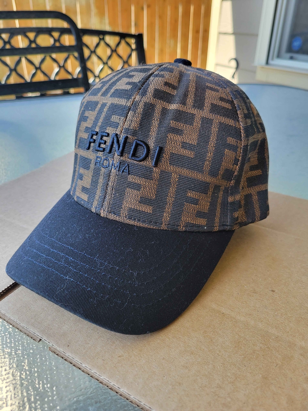 Fendi Roma Brown & Black FF Logo Baseball Cap - Picture 3 of 10